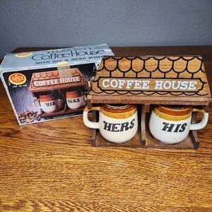 Coffee House His & Hers Mug Set - Brown/Cream